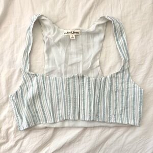 For Love And Lemons Blue Striped Tank Top